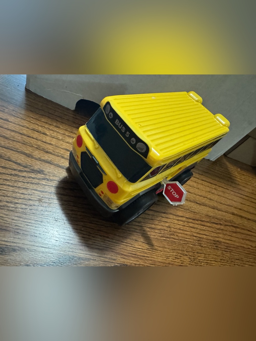 Yellow Kids School Bus Toy with Stop Sign - Brand Unknown